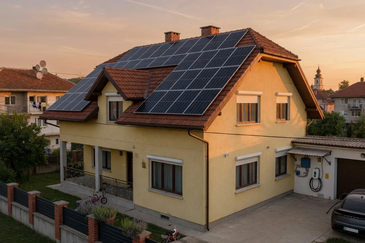 Casă țiglă + 6.6 kWp