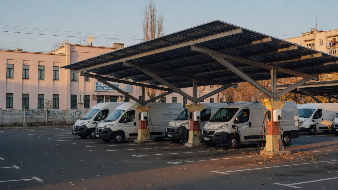 Carport solar flotă